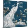 White Peacock on Indigo I-Jennifer Goldberger-Mounted Art Print