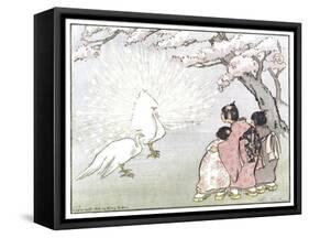 White Peacock-Helen Hyde-Framed Stretched Canvas