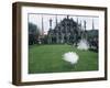 White Peacocks in Front of Folly, Isola Bella, Lake Maggiore, Piedmont, Italy-Sheila Terry-Framed Photographic Print