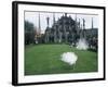 White Peacocks in Front of Folly, Isola Bella, Lake Maggiore, Piedmont, Italy-Sheila Terry-Framed Photographic Print