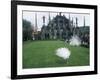 White Peacocks in Front of Folly, Isola Bella, Lake Maggiore, Piedmont, Italy-Sheila Terry-Framed Photographic Print