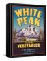 White Peak Vegetable Label - Alamosa, CO-Lantern Press-Framed Stretched Canvas