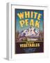 White Peak Vegetable Label - Alamosa, CO-Lantern Press-Framed Art Print