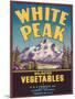 White Peak Vegetable Label - Alamosa, CO-Lantern Press-Mounted Art Print