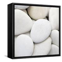 White Pebbles-null-Framed Stretched Canvas