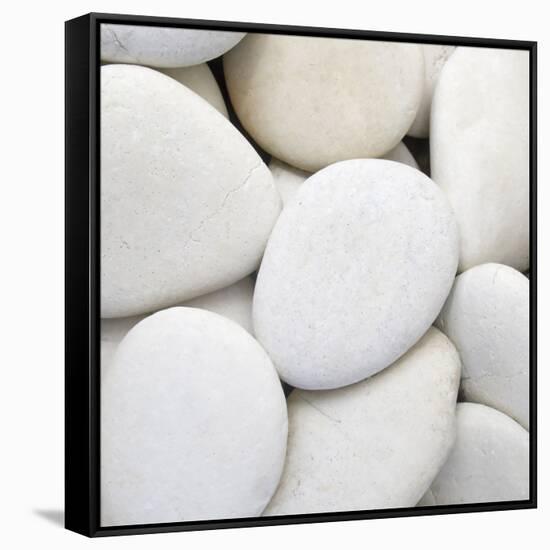 White Pebbles-null-Framed Stretched Canvas