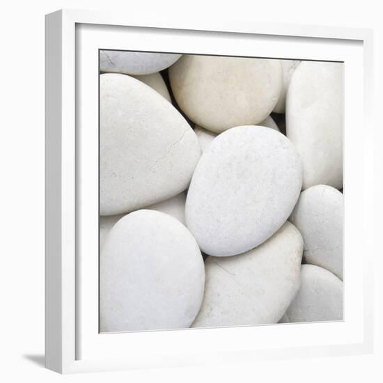 White Pebbles-null-Framed Photographic Print