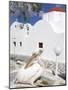 White Pelican in Mykonos Town, Island of Mykonos, Cyclades, Greek Islands, Greece, Europe-Richard Cummins-Mounted Photographic Print