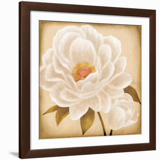 White Peonies I-Vivien Rhyan-Framed Art Print