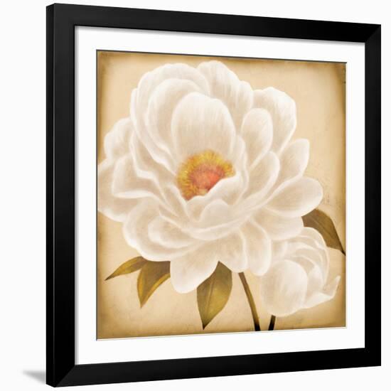 White Peonies I-Vivien Rhyan-Framed Art Print