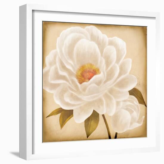 White Peonies I-Vivien Rhyan-Framed Art Print