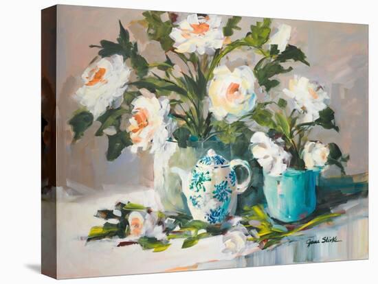 White Peonies II-Jane Slivka-Stretched Canvas