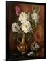 White Peonies in a Glazed Victorian Vase-Albert Williams-Framed Giclee Print