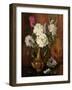 White Peonies in a Glazed Victorian Vase-Albert Williams-Framed Giclee Print