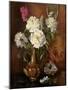 White Peonies in a Glazed Victorian Vase-Albert Williams-Mounted Giclee Print