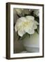White peonies in cream pitcher-Anna Miller-Framed Photographic Print