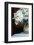 White peonies in cream pitcher-Anna Miller-Framed Photographic Print