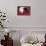 White Piglet Kneeling to Eat Strawberries on Red Table Cloth with Basket, Sycamore-Lynn M^ Stone-Mounted Photographic Print displayed on a wall