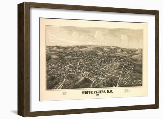 White Plains, New York - Panoramic Map-Lantern Press-Framed Art Print