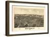 White Plains, New York - Panoramic Map-Lantern Press-Framed Art Print