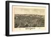 White Plains, New York - Panoramic Map-Lantern Press-Framed Art Print