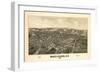 White Plains, New York - Panoramic Map-Lantern Press-Framed Art Print