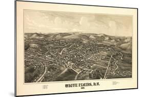 White Plains, New York - Panoramic Map-Lantern Press-Mounted Art Print