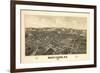 White Plains, New York - Panoramic Map-Lantern Press-Framed Premium Giclee Print