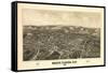 White Plains, New York - Panoramic Map-Lantern Press-Framed Stretched Canvas