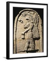 White Plaster Bas-Relief Depicting a Winged Genius with a Human Body and an Eagle's Head-null-Framed Giclee Print