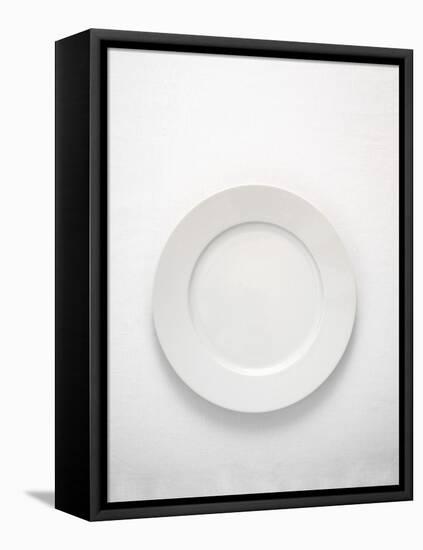 White Plate (Overhead View)-Simon Brown-Framed Stretched Canvas