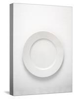 White Plate (Overhead View)-Simon Brown-Stretched Canvas