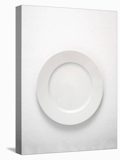 White Plate (Overhead View)-Simon Brown-Stretched Canvas