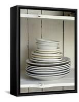 White Plates and Soup Plates (In Piles)-Ellen Silverman-Framed Stretched Canvas