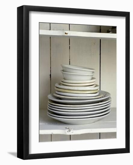 White Plates and Soup Plates (In Piles)-Ellen Silverman-Framed Photographic Print