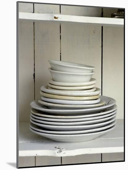 White Plates and Soup Plates (In Piles)-Ellen Silverman-Mounted Photographic Print