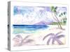 White Playa Las Teresitas Tenerife with View of Teide-M. Bleichner-Stretched Canvas