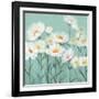 White Poppies 2-Olivia Long-Framed Art Print