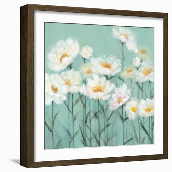 White Poppies 2-Olivia Long-Framed Art Print