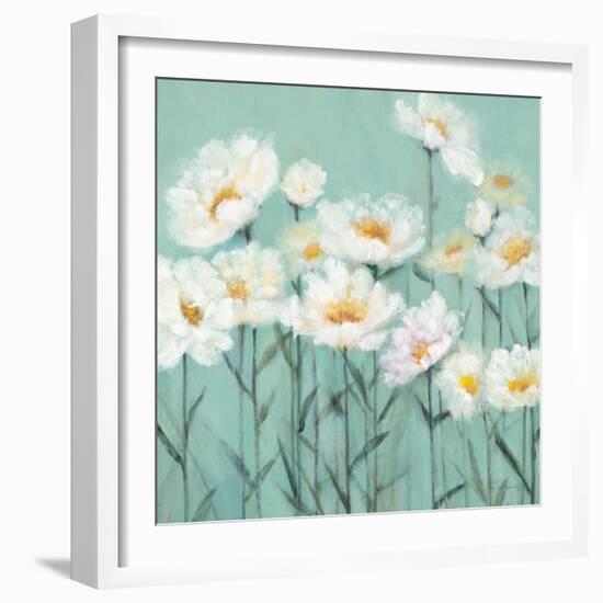 White Poppies 2-Olivia Long-Framed Art Print