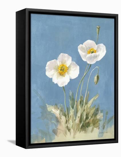 White Poppies I No Butterfly-Danhui Nai-Framed Stretched Canvas