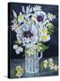 White Poppies, Marguerites and Philadelphus-Joan Thewsey-Stretched Canvas