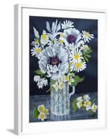 White Poppies, Marguerites and Philadelphus-Joan Thewsey-Framed Giclee Print