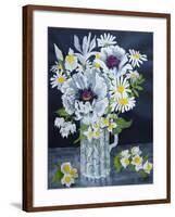 White Poppies, Marguerites and Philadelphus-Joan Thewsey-Framed Giclee Print