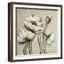 White Poppies On Pastel Pink Background-Cherie Roe Dirksen-Framed Giclee Print