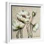 White Poppies On Pastel Pink Background-Cherie Roe Dirksen-Framed Giclee Print