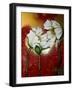 White Poppies on Red-Cherie Roe Dirksen-Framed Giclee Print
