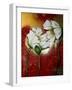 White Poppies on Red-Cherie Roe Dirksen-Framed Giclee Print