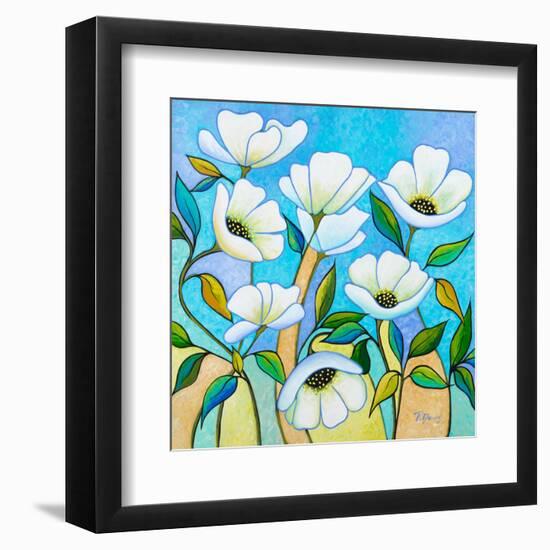 White Poppies-Peggy Davis-Framed Art Print