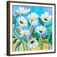 White Poppies-Peggy Davis-Framed Giclee Print